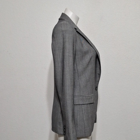 Banana Republic Quiet Luxury NWOT Gray Preppy Careerwear Wool Blazer Jacket Sz 2 - Picture 10 of 13